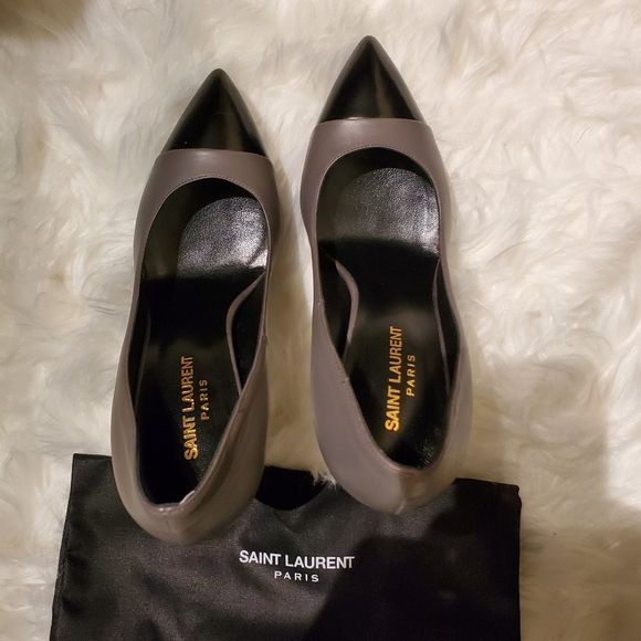 Saint laurent Janis two tone cap pump - Picture 2 of 14